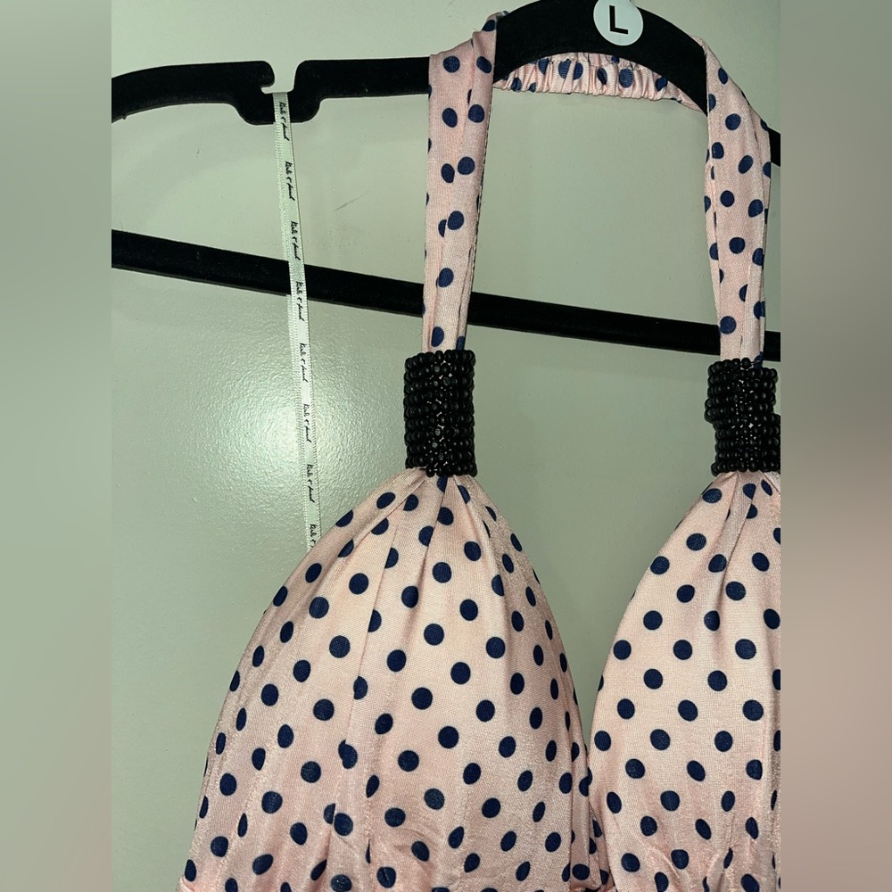 🔴 Kiwi & punch Miami Polka Dot Halter Dress - Picture 3 of 4